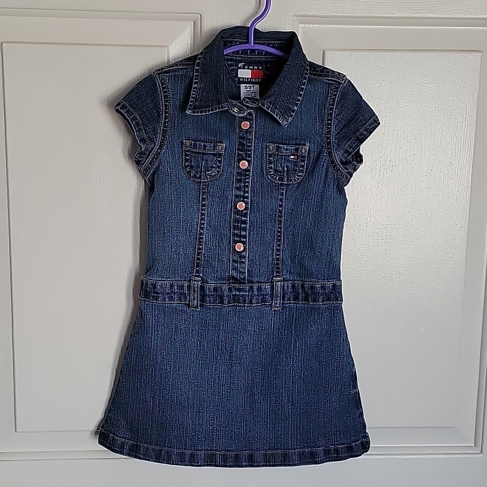 Tommy Hilfiger, 3T, short sleeved, denim dress.